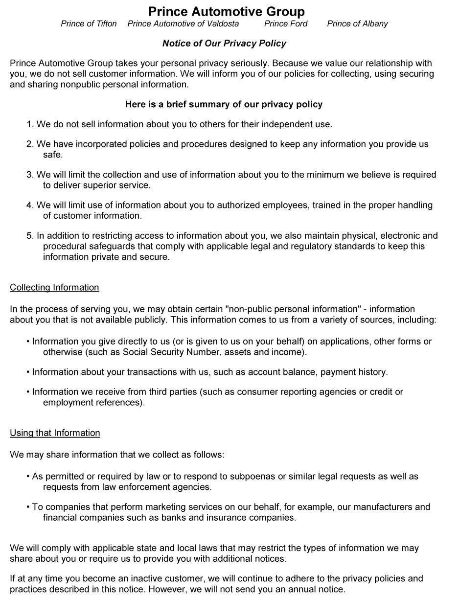 Prince Automotive of Adel in Valdosta GA